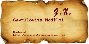 Gavrilovits Noémi névjegykártya